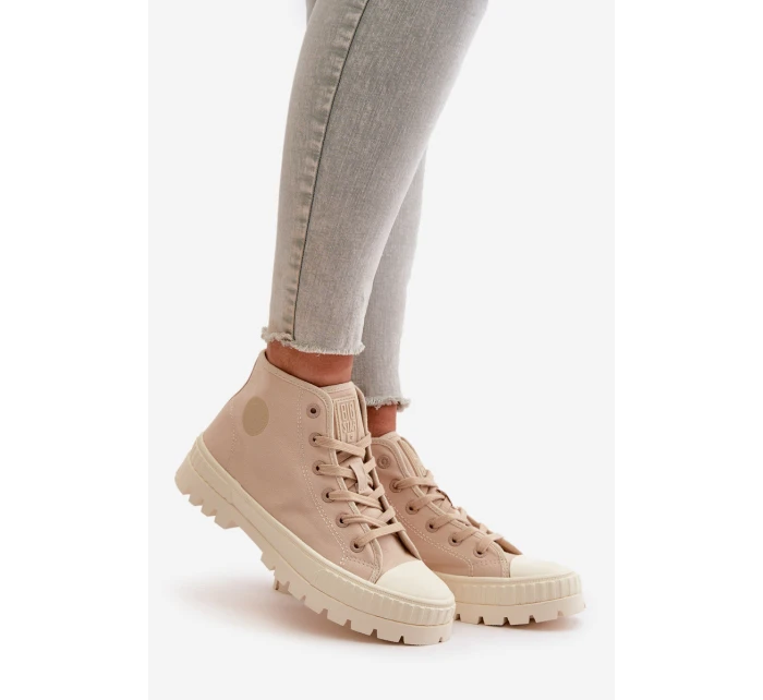 Trampki Damskie Z Cholewką Za Kostkę Big Star OO274006 Beżowe
