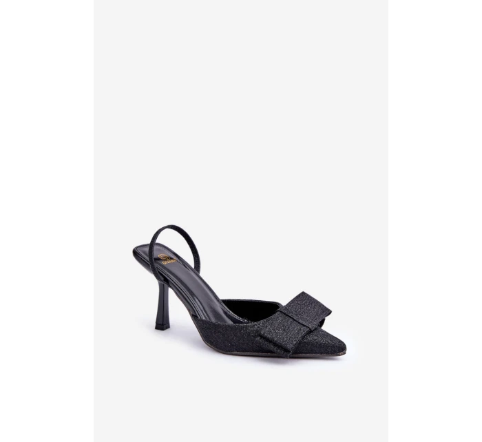 Lesklé Lodičky S Mašlí Černé model 21681046 - Boto