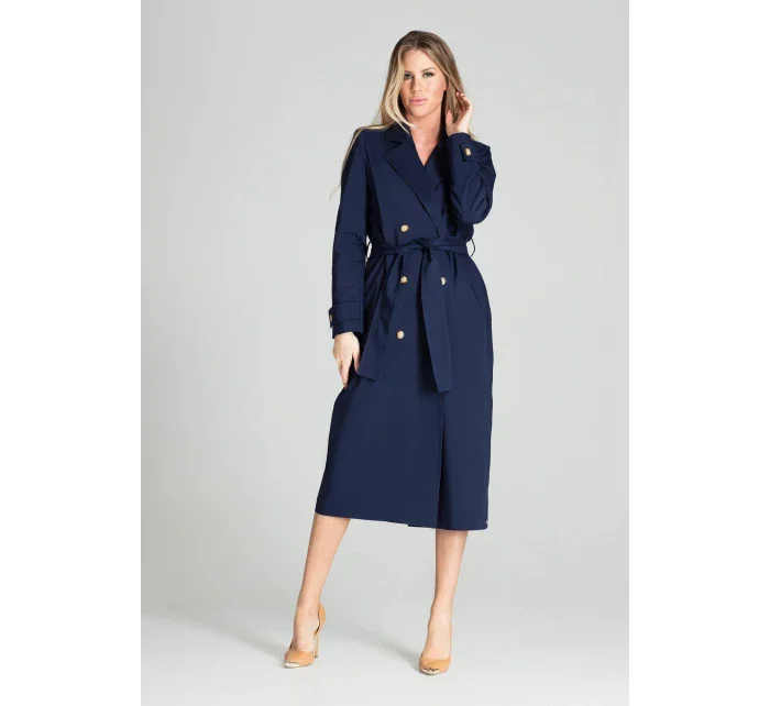 Dámsky kabát M698 tmavomodrý - Figl Dámsky kabát M698 tmavomodrý - Figl