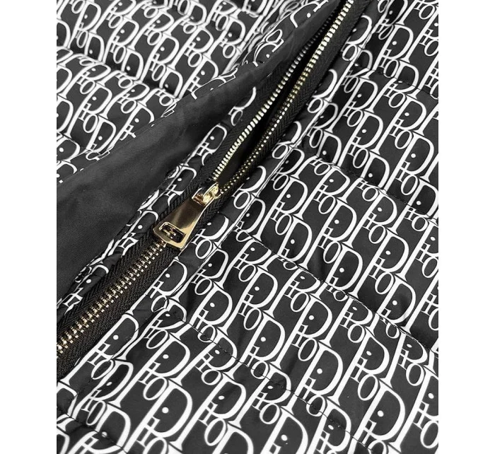 Čierna dámska vesta s nápismi (676ART)