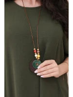 Blúzka nadrozmernej veľkosti s khaki príveskom