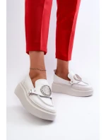 Kožené Mokasíny S Ozdobou Bílé model 21660952 - Zazoo