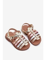 Sandałki Dziecięce Dziewczęce Z Eko Skóry Złote Mariana Sandałki Dziecięce Dziewczęce Z Eko Skóry Złote Mariana