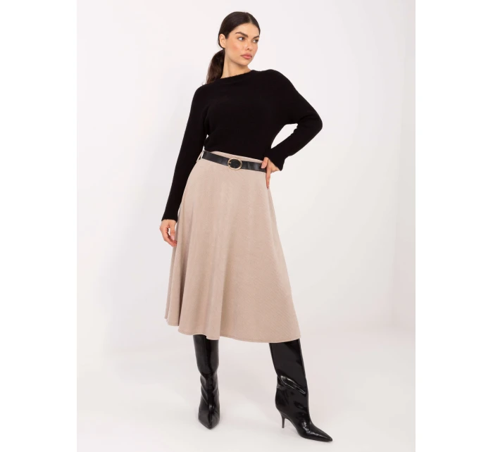 Spódnica IT SD model 21791043 beżowy - FPrice Spódnica IT SD model 21791043 beżowy - FPrice