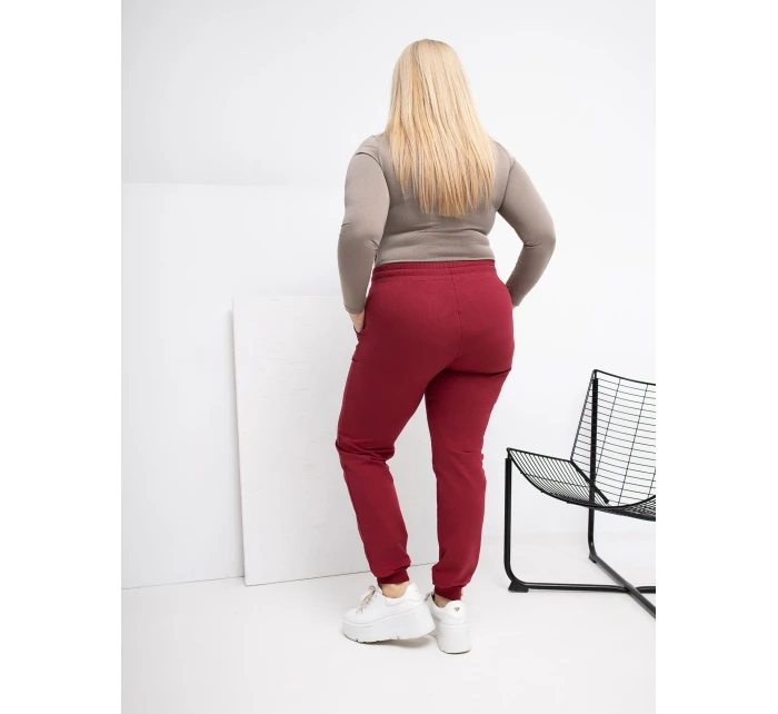 RV DR 6301.88 teplákové nohavice bordové