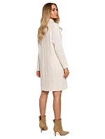 Dámske svetrové šaty M635 beige - Made Of Emotion