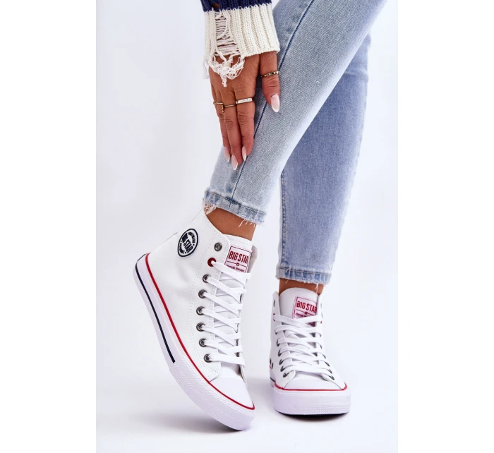 Dámské klasické vysoké tenisky Big Star model 21611832 Bílé - Big Star Shoes Dámské klasické vysoké tenisky Big Star model 21611832 Bílé - Big Star Shoes