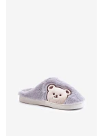 Kapcie Damskie Futrzane Z Misiem Szare Fiorinella Kapcie Damskie Futrzane Z Misiem Szare Fiorinella