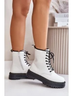 Zateplené členkové topánky z eko kože so zipsom White Naleli Zateplené členkové topánky z eko kože so zipsom White Naleli