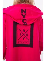 Pláštenka oversize s kapucňou fuchsiová Pláštenka oversize s kapucňou fuchsiová
