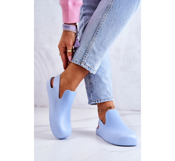 Modne Gumowe Chodaki Niebieskie Meriko