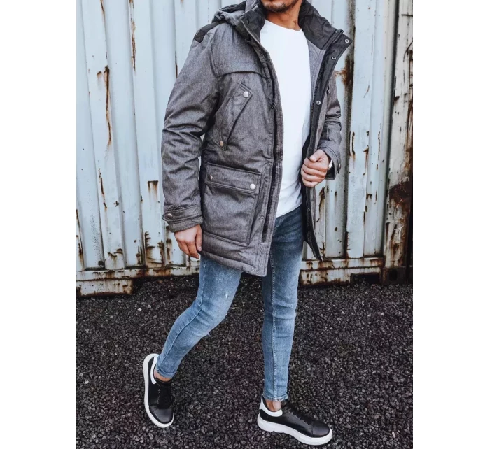 Pánská zimní bunda šedá model 21966652 - Dstreet Pánská zimní bunda šedá model 21966652 - Dstreet