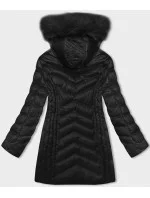 Čierna prešívaná dámska bunda pre prechodné obdobie (5M3162-392)