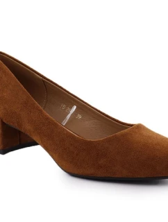 Camel semišové lodičky na klinoch Sergio Leone PB291