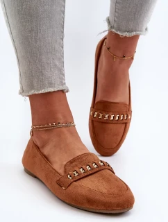 Lesklé dámske mokasíny s retiazkou Camel Aredilla