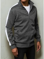 Pánska tmavosivá mikina na zips FashionStreet BX5563