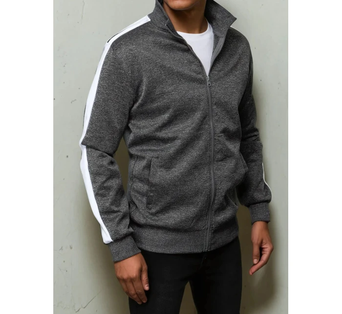 Pánska tmavosivá mikina na zips FashionStreet BX5563