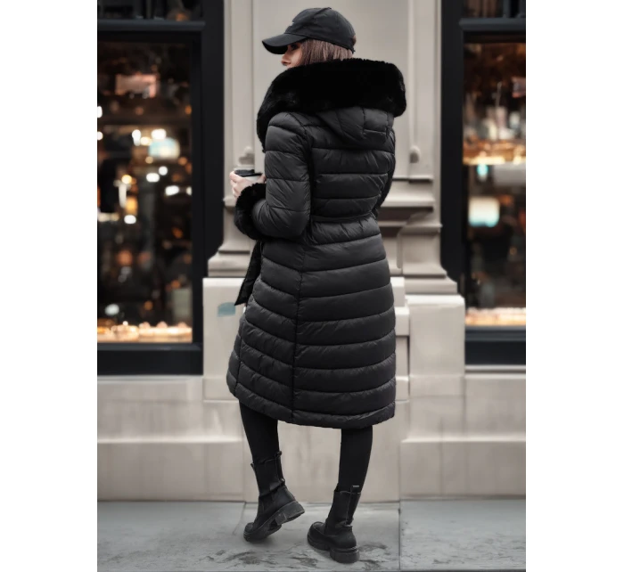 Dámská prošívaná dlouhá bunda černá Dstreet model 21982637 - FashionStreet Dámská prošívaná dlouhá bunda černá Dstreet model 21982637 - FashionStreet