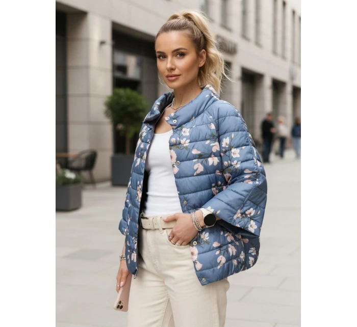 kurtka damska pikowana niebieska model 22016698 - FashionStreet