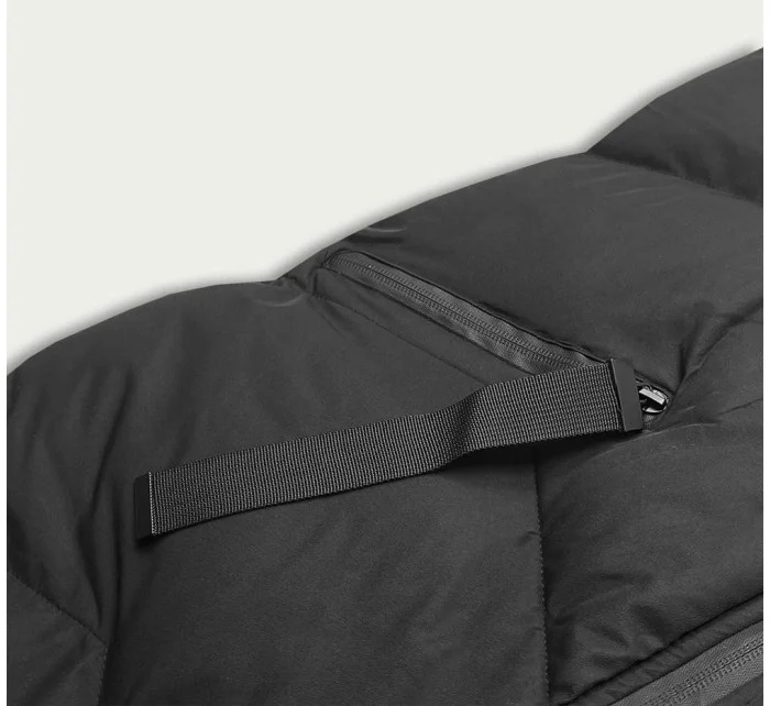 Dlouhá černá dámská vesta s kapucí model 17552853 - J.STYLE