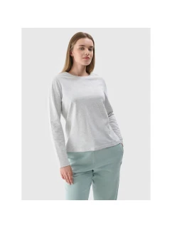 Dámské oversize hladké tričko s dlouhým rukávem model 21432182 - 4F