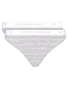 Dámske nohavičky 163334 1P219 04148 sivá - 2 pack - Emporio Armani