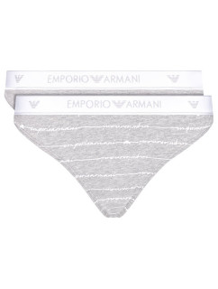 Dámske nohavičky 163334 1P219 04148 sivá - 2 pack - Emporio Armani