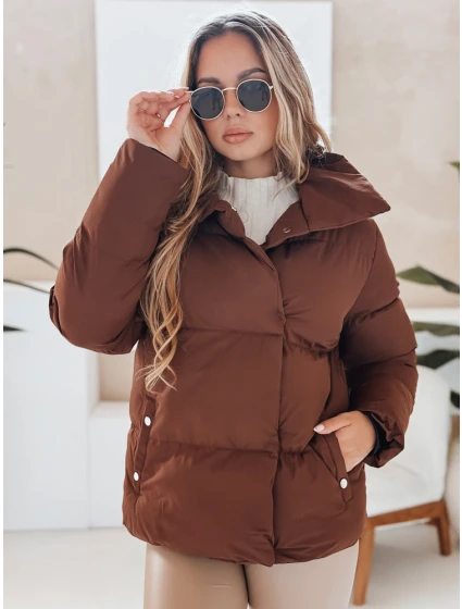 Dámská prošívaná zimní bunda hnědá Dstreet model 21990603 - FashionStreet