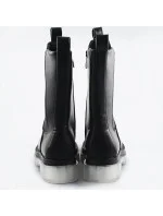 Čierne topánky s transparentnou podrážkou (OM717)