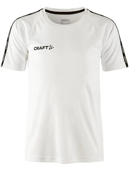 Craft Teamwear Squad Go Contrast Jersey Jr Detské kontrastné športové tričko 82.2727 biele Craft Teamwear Squad Go Contrast Jersey Jr Detské kontrastné športové tričko 82.2727 biele