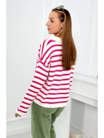 Pruhovaný sveter fuchsie