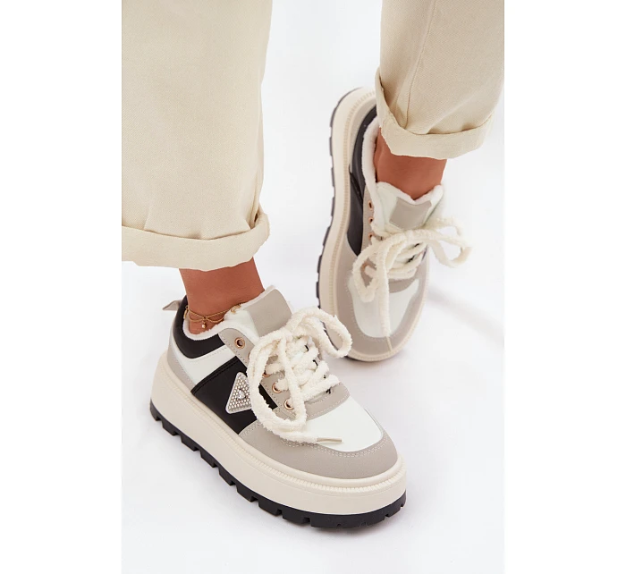 Dámské tenisky na platformě šedé model 22039752 - Boto