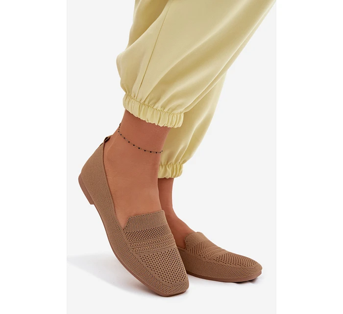 Materiálové dámské mokasyny světle hnědé Dorielle Materiálové dámské mokasyny světle hnědé Dorielle