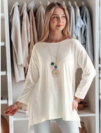 Dámska oversize maslová blúzka s COMFILA ecru FashionStreet RY2787 Dámska oversize maslová blúzka s COMFILA ecru FashionStreet RY2787
