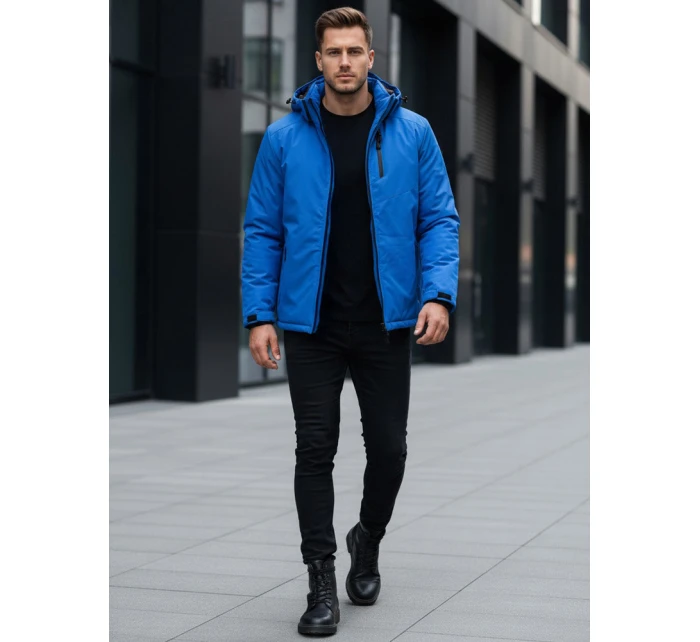 Pánská zimní bunda s kapucí modrá Dstreet model 21995633 - FashionStreet