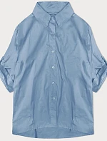 Košeľa s ozdobnou mašľou na chrbte modrá (24018)
