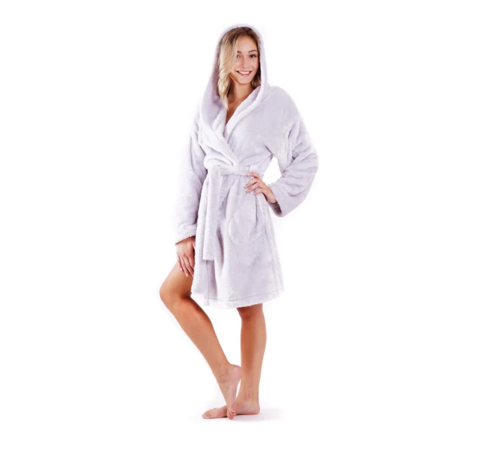 Dámsky župan Lilly extra s kapucňou 3/4 jedna veľkosť 3320 svetlo šedá - Vestis