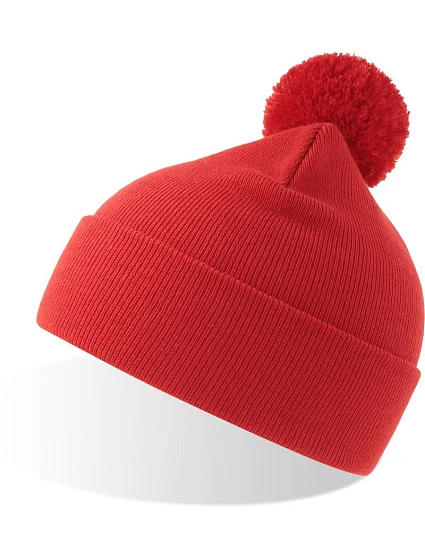 Atlantis Headwear Wind-S Pompom Pletená čiapka s bambulou 33.0294 červená Atlantis Headwear Wind-S Pompom Pletená čiapka s bambulou 33.0294 červená