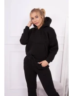 Zateplená souprava s mikinou model 18747965 ve spodní části černé barvy - K-Fashion Zateplená souprava s mikinou model 18747965 ve spodní části černé barvy - K-Fashion