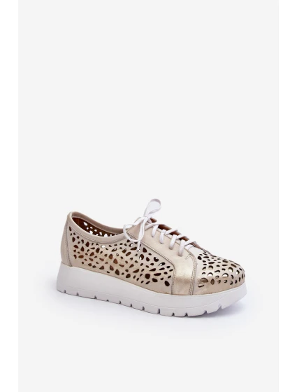 Kožené Polobotky Na Platformě Bežové model 21646202 - Zazoo