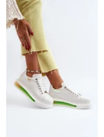 Sneakersy Damskie Skórzane GOE NN2N4029 Białe