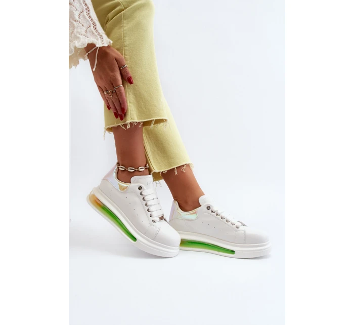 Sneakersy Damskie Skórzane GOE NN2N4029 Białe