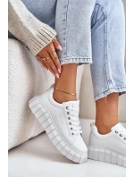 Ocieplane Sneakersy Damskie Big Star MM274616 Białe Ocieplane Sneakersy Damskie Big Star MM274616 Białe