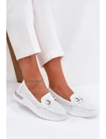 baleríny z přírodní kůže  bílé model 21686565 - VINCEZA