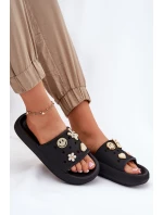 Klapki Damskie Piankowe Z Przypinkami Vinceza 76055 Czarne