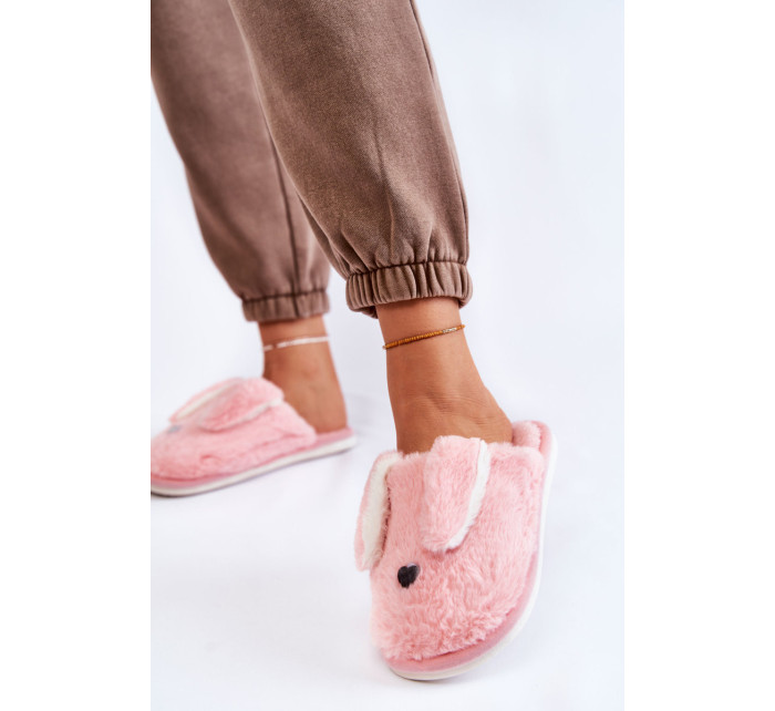 Dámske kožušinové papuče svetlo ružové Remmi