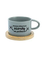 I CAN'T DO IT NOW, I CAN'T WAIT - šedý pohár na makrónky 200 ml