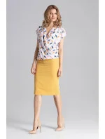 Dámská klasická sukně M658 hořčicová - Figl