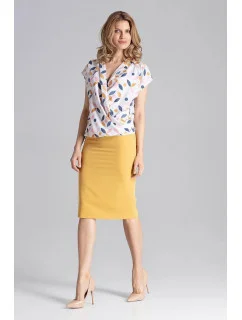 Dámská klasická sukně M658 hořčicová - Figl