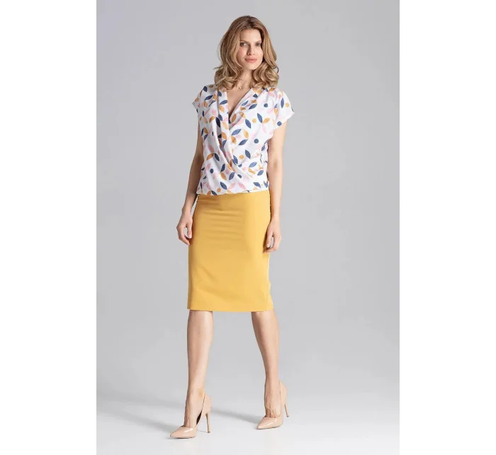 Dámská klasická sukně M658 hořčicová - Figl